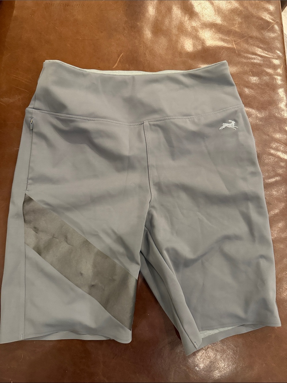 Tracksmith Light Gray High-Rise No Days Off Run Shorts with Side Panel